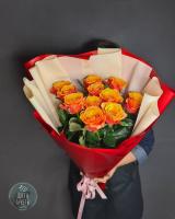 Букет из 11 оранжевых роз